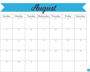 August 2021 Calendar - Free Printable | Live Craft Eat