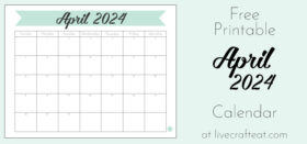 Free Printable Monthly Calendar :: April 2024