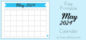 Free Printable Monthly Calendar :: May 2024