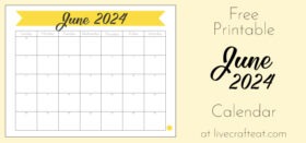 Free Printable Monthly Calendar :: June 2024