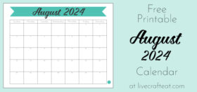 Free Printable Monthly Calendar :: August 2024