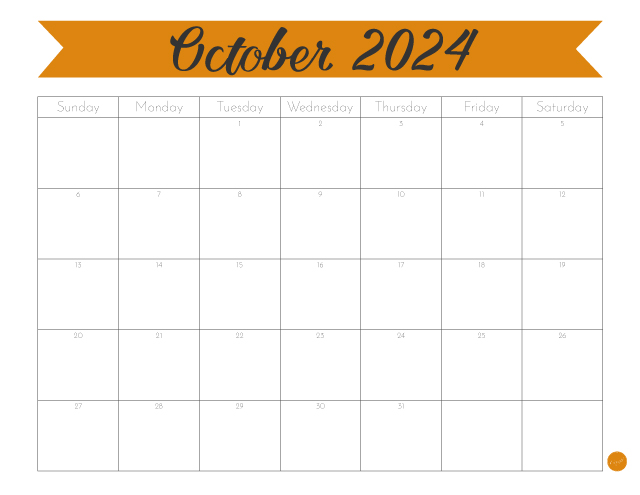 October 2024 Calendar :: Free Printable!