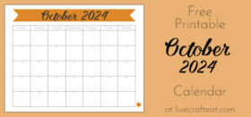 Free Printable October 2024 Calendar