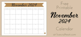 Free Printable Monthly Calendar :: November 2024