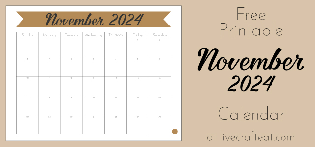 November 2024 Free Printable Calendar!