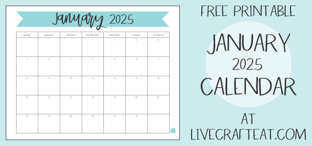 Free January 2025 Calendar! 11"x8.5" printable!