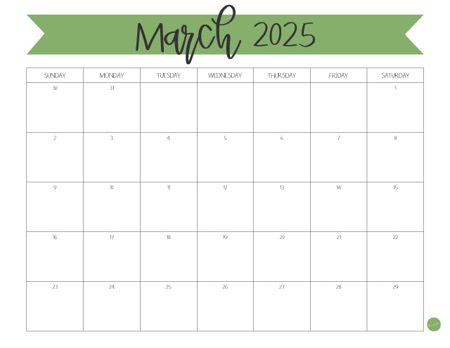 Freebie! March 2025 Printable Calendar!