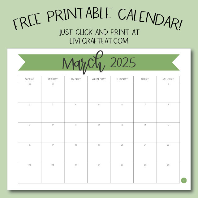 Free Printable March 2025 Calendar