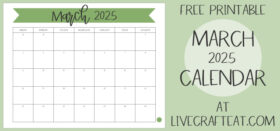 Free Printable Monthly Calendar :: March 2025